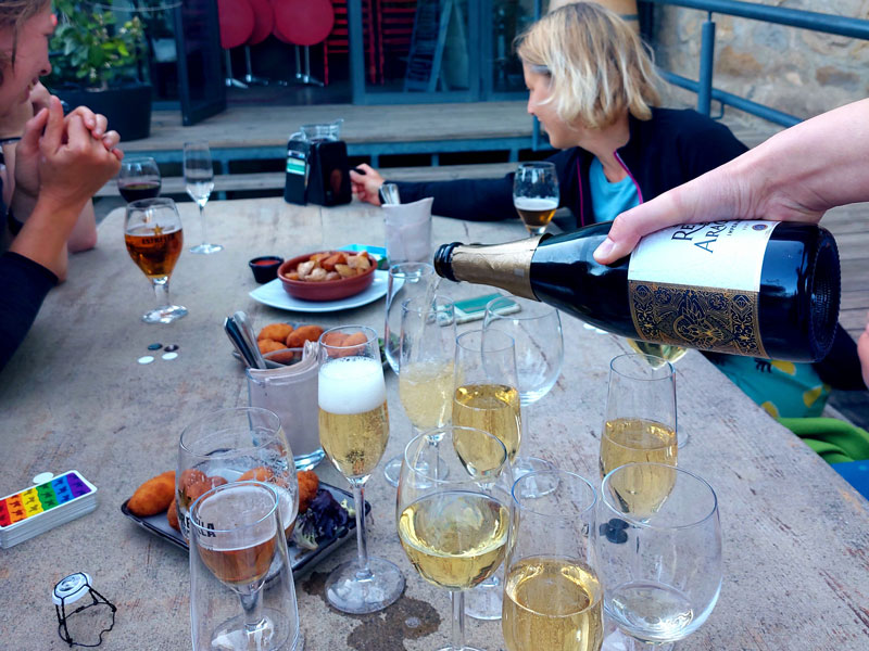 Drinks with the team - Lustrum trip at Chill-Outdoor